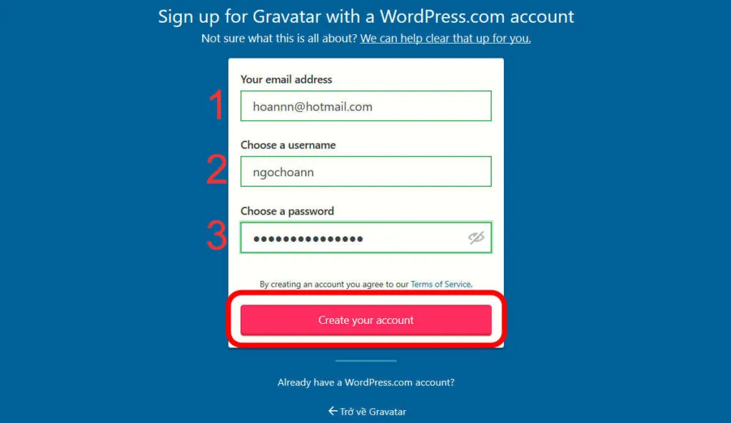 Cách tạo Avatar từ Gravatar để bình luận trên web caodem.com