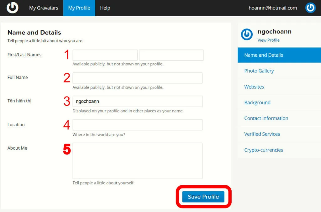 Cách tạo Avatar từ Gravatar để bình luận trên web caodem.com
