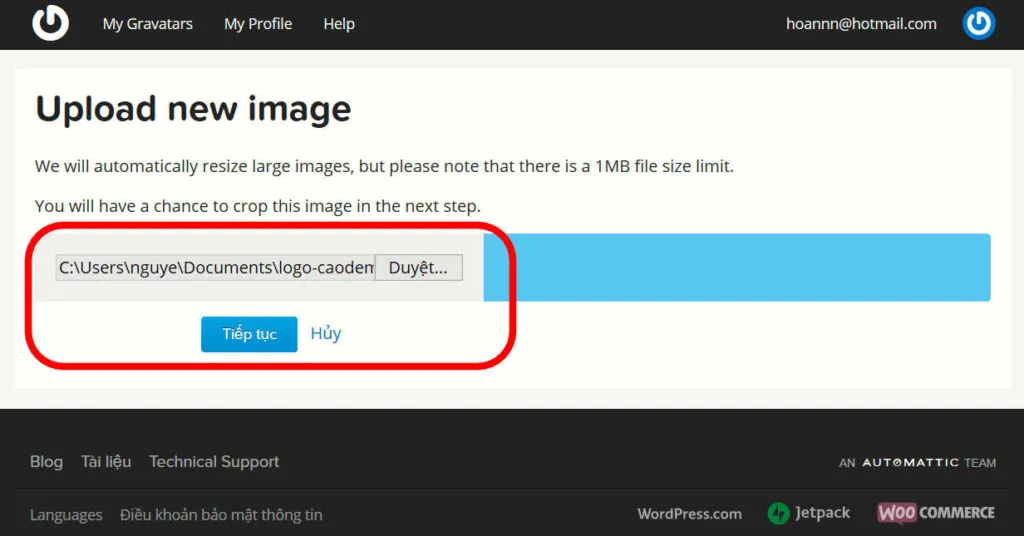 Cách tạo Avatar từ Gravatar để bình luận trên web caodem.com