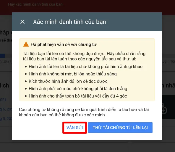 Cách xác minh thanh toán Adsense sau khi đủ 10$ bằng CMND